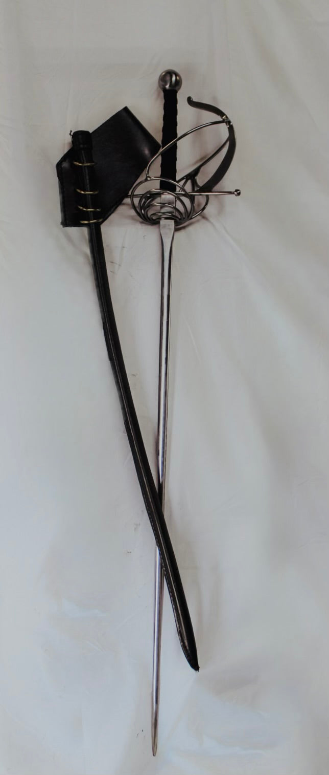 34" Rapier with Wire Basket Guard – Stage Prop & Display Piece